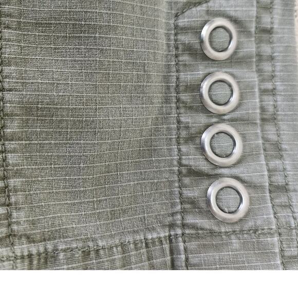 Cj Banks Light Olive Green Mid Rise Stretch Cotton Capri Pants Women's Size 4 - Picture 13 of 13